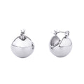 Women’s White Gold Hoop Earrings Small Ball Stylish Chic Jewelry