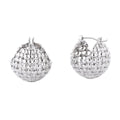 Small White Gold Hoop Basket Earrings for Women – Stylish Chic Jewelry