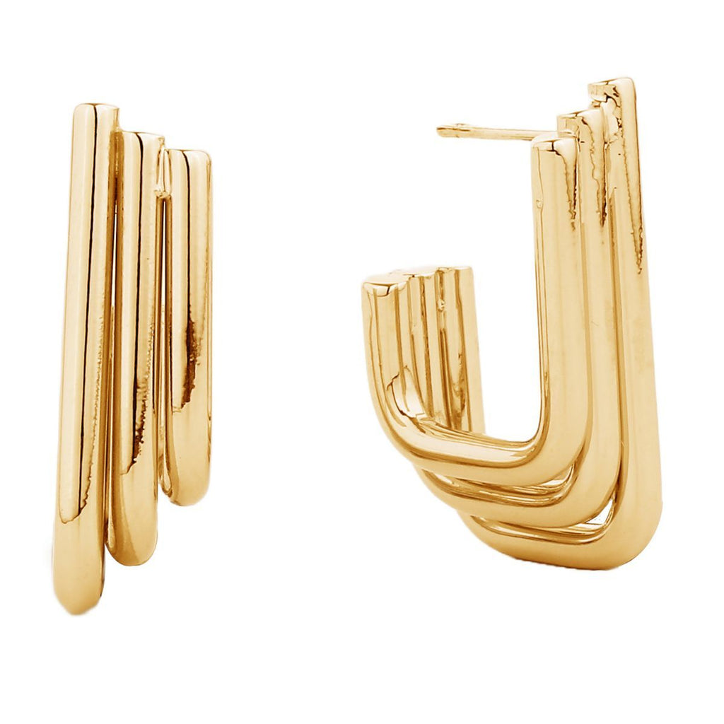 Small 14K Gold Hoop Earrings Stack for Women – Stylish Chic Jewelry