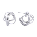 Small White Gold Stud Gyro Ball Earrings for Women – Stylish Fashion Jewelry