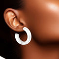 Small White Gold Hoop Earrings Solid Metal Women’s Stylish Chic Jewelry