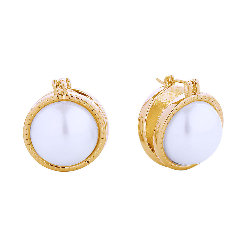 Small Double Pearl Stud Earrings 14K Gold Elegant Women’s Jewelry