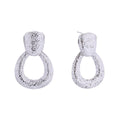Small White Gold Dangle Drop Earrings for Women, Stylish Scratch Detail