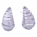 Spiral Stud Earrings 14K White Gold Stylish Elegant Jewelry