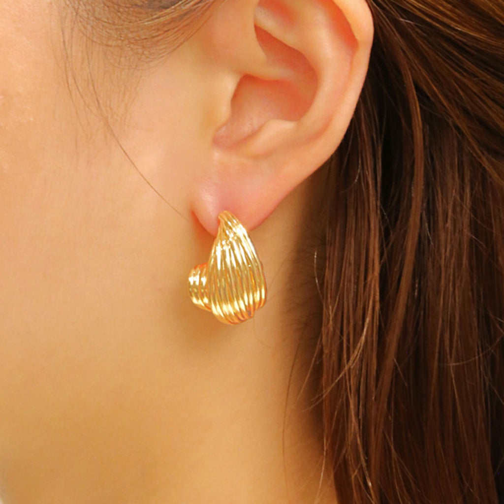 Small 14K Spiral Wire Stud Earrings for Women – Stylish Chic Jewelry