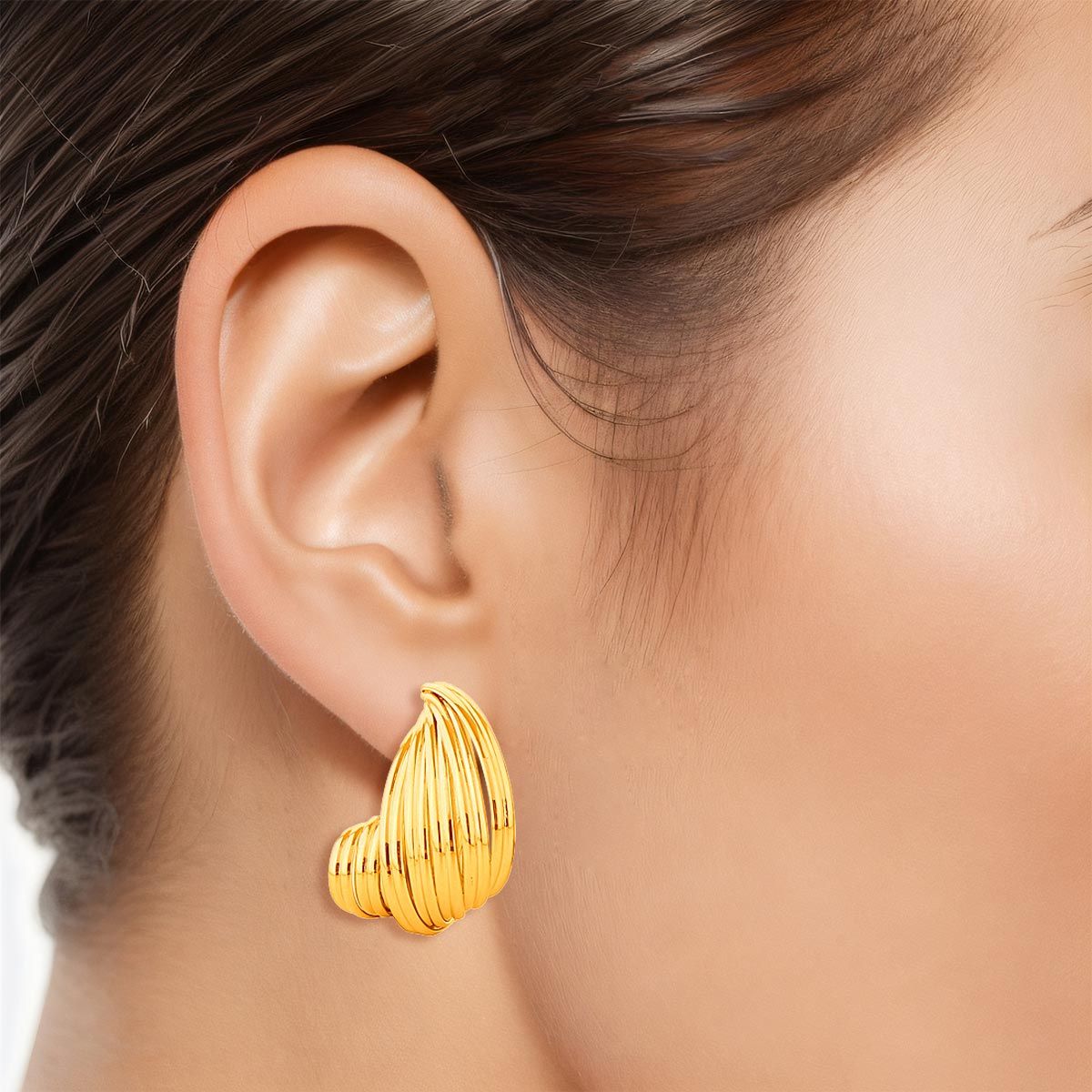 Small 14K Spiral Wire Stud Earrings for Women – Stylish Chic Jewelry