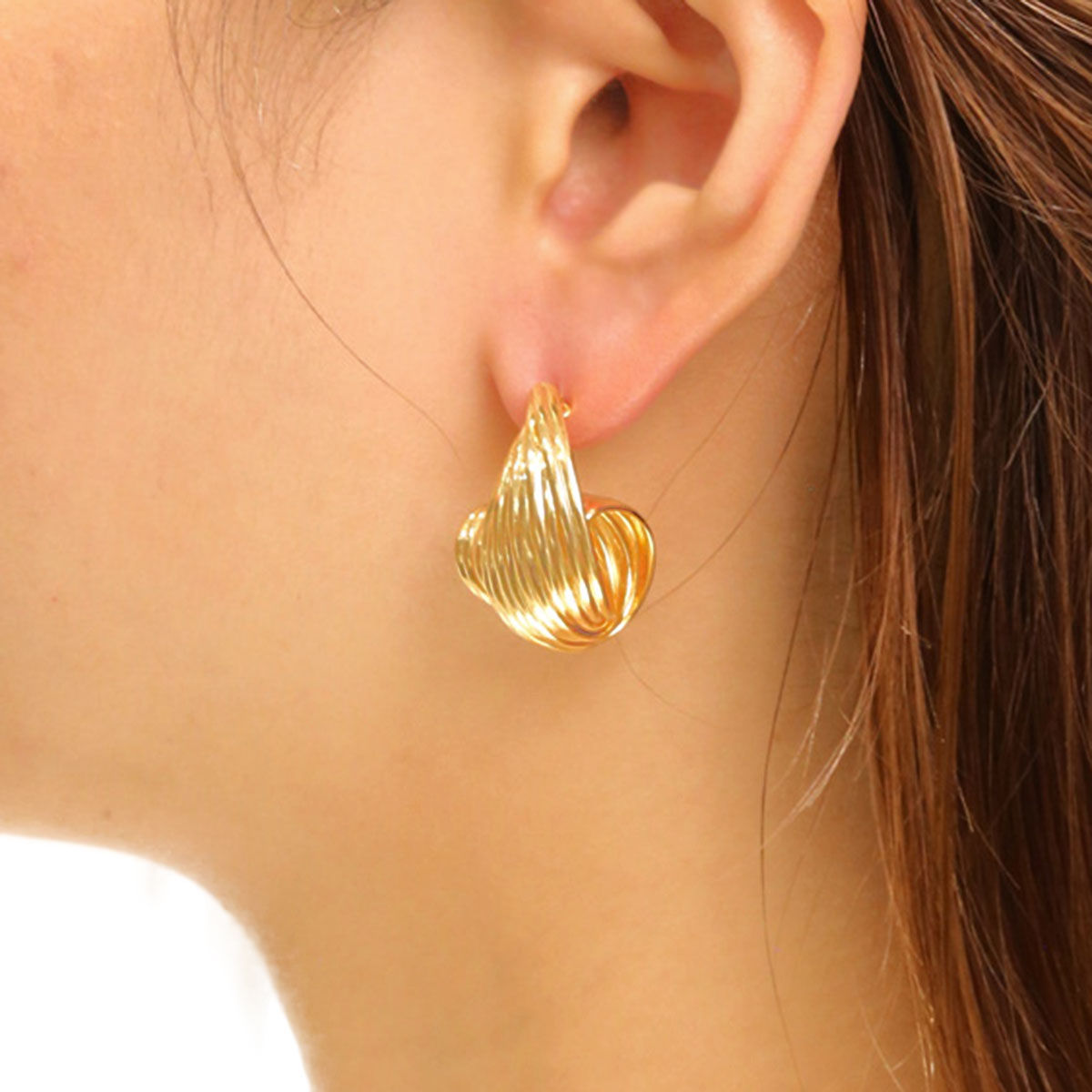 Small 14K Spiral Wire Stud Earrings for Women – Stylish Chic Jewelry