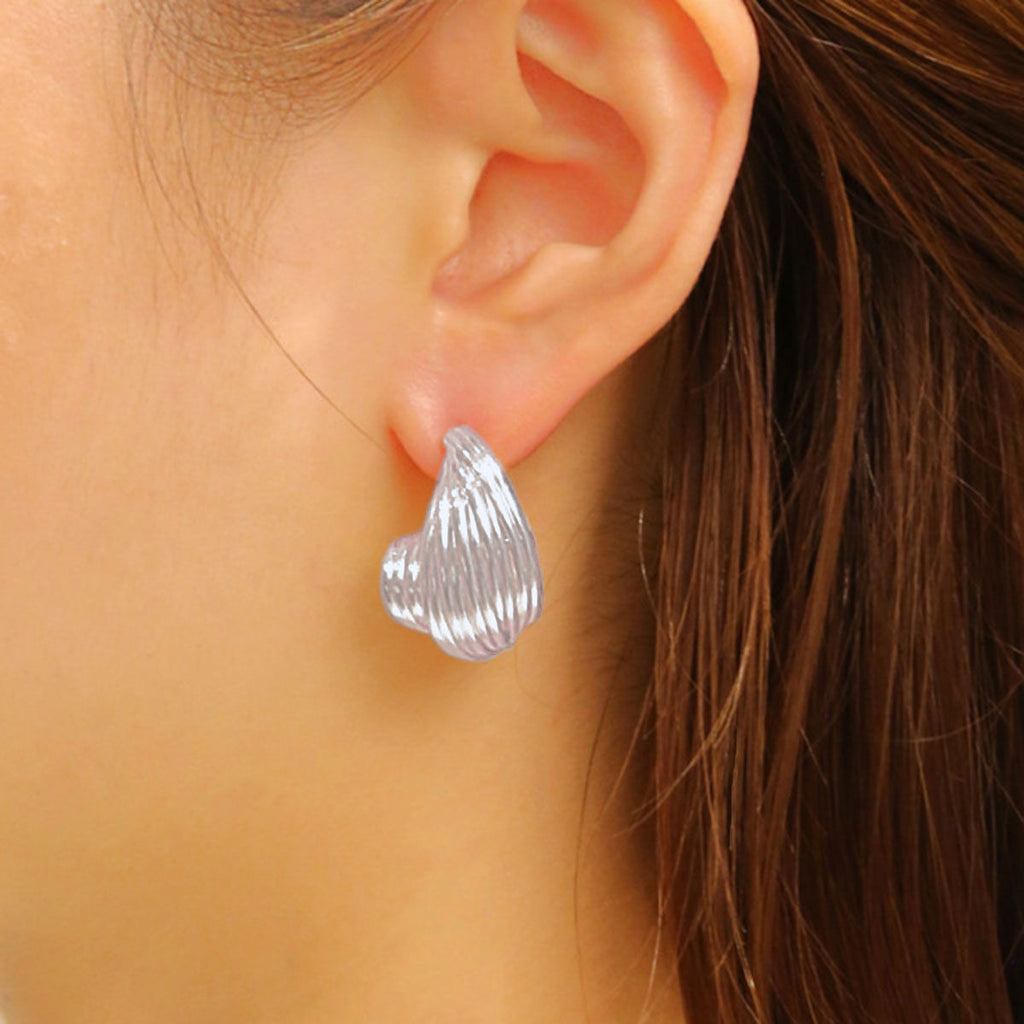 Small White Gold Spiral Stud Earrings for Women – Stylish Fashion Jewelry