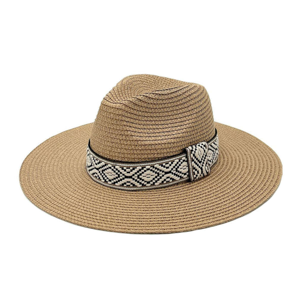 Fedora Hat Camel Straw Panama Stylish Casual Chic