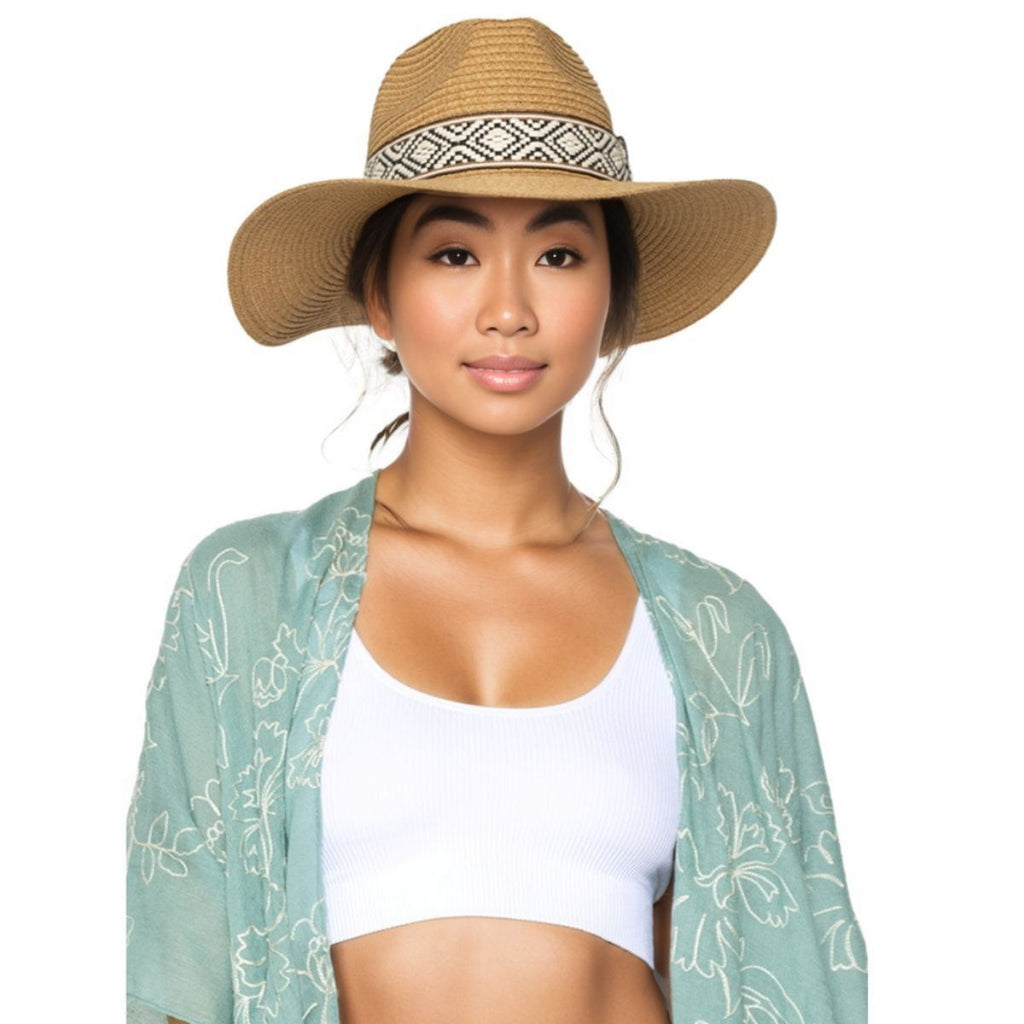 Fedora Hat Camel Straw Panama Stylish Casual Chic