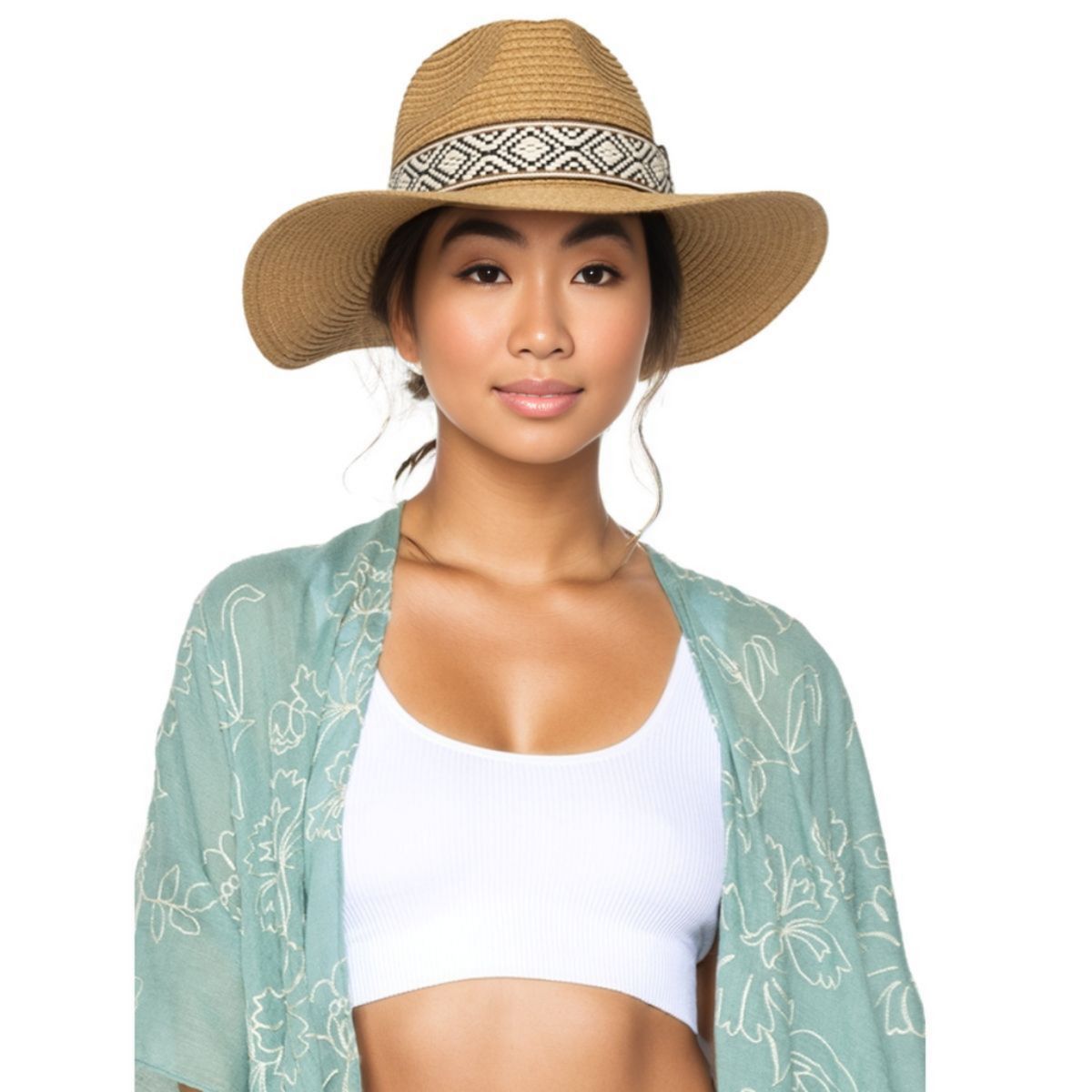 Fedora Hat Camel Straw Panama Stylish Casual Chic