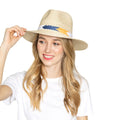 Panama Hat Ivory Chevron Band Stylish Casual Fashion Accessory