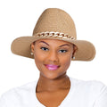 Panama Hat with Camel Chain Band – Stylish Casual Accessory