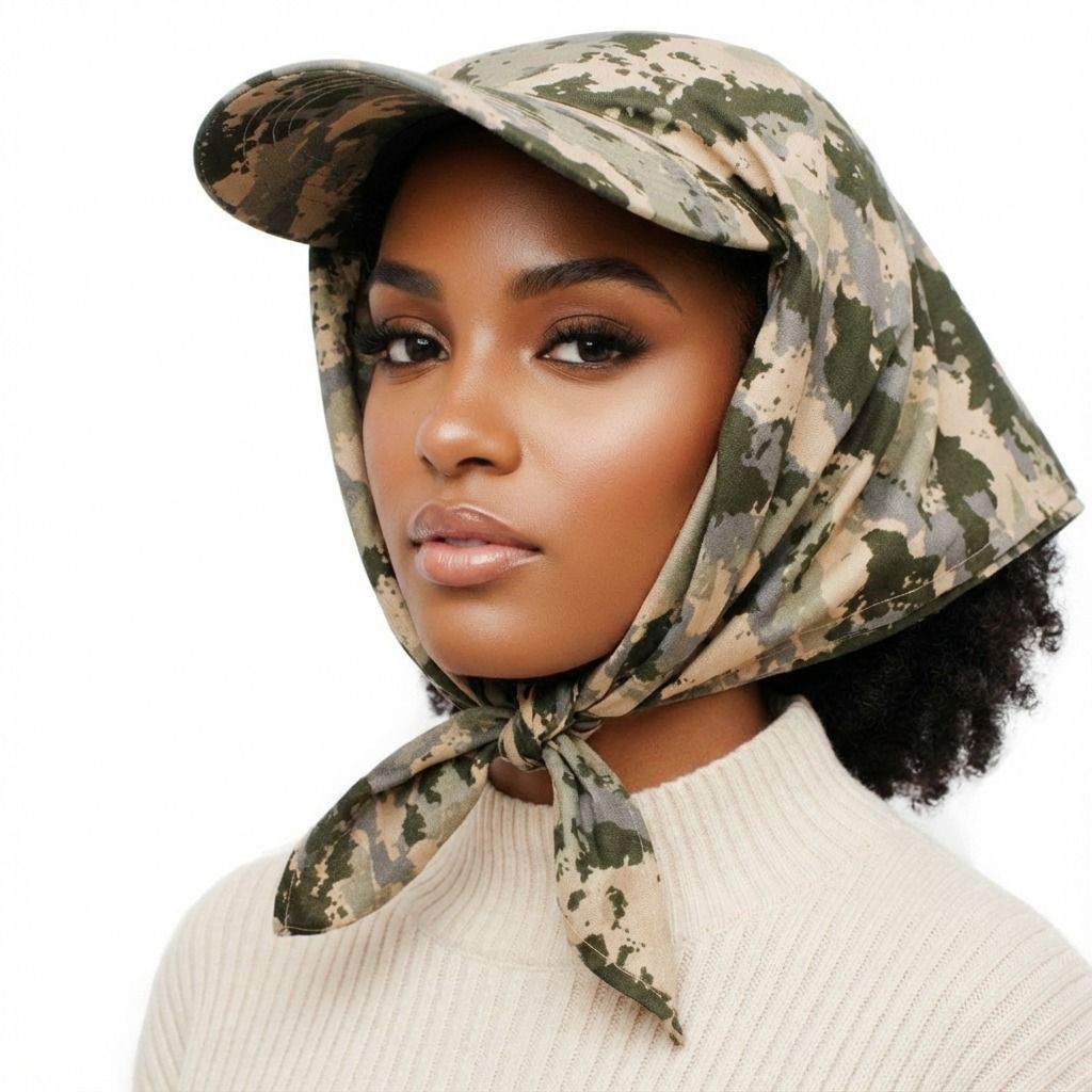 Women’s Camouflage Print Baseball Cap Scarf Hat Stylish Casual Accessory