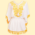 Women’s Yellow Embroidered Top – Stylish Casual Statement Piece