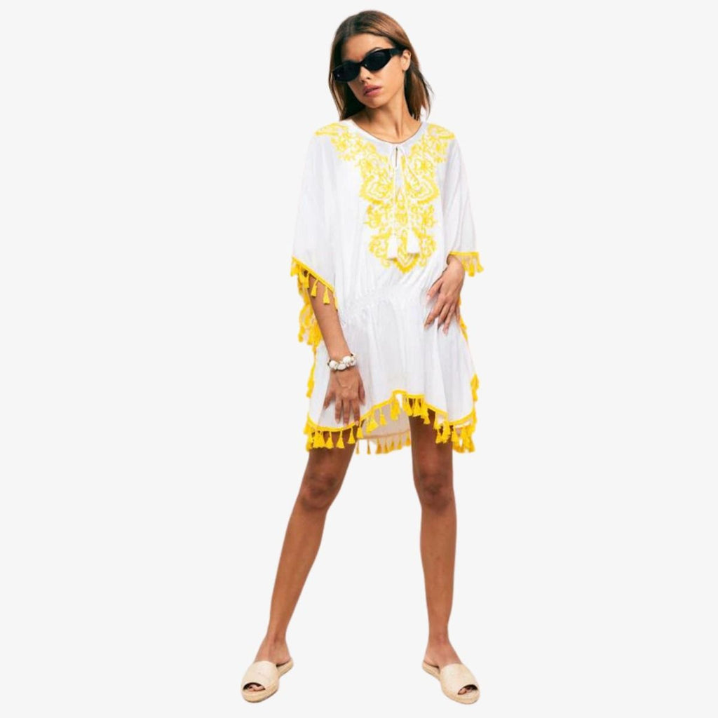 Women’s Yellow Embroidered Top – Stylish Casual Statement Piece