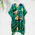Tassel Kimono Green Tropical Floral Stylish Casual Layered