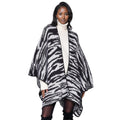 Women’s Kimono Cardigan Black Zebra Knit Stylish Casual Layered Top
