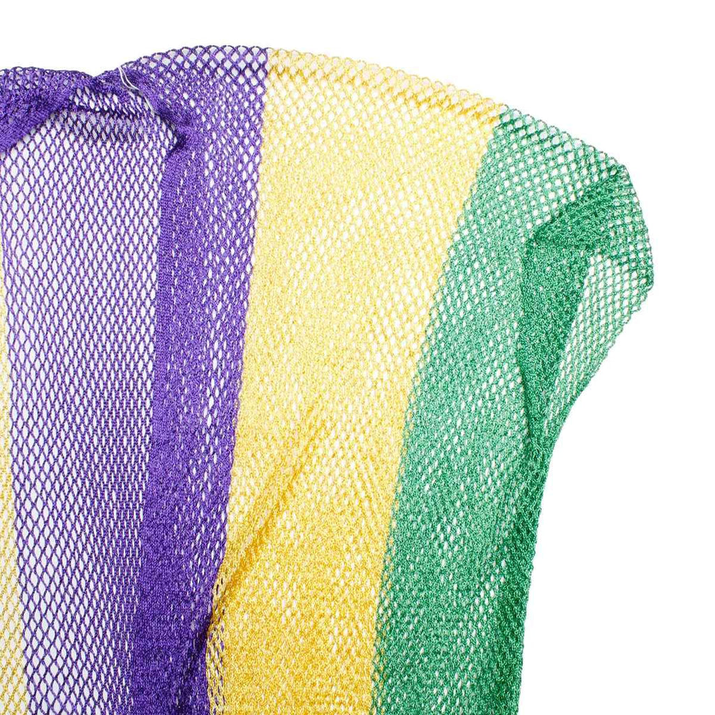 Women’s Kimono Lurex Stripe with Purple, Gold, Green and Fringe – Stylish Statement Layered Accessory