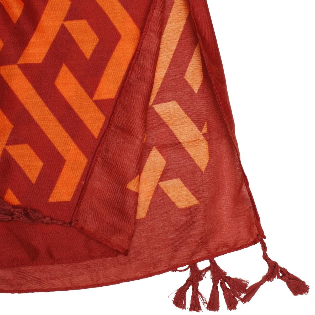 Women’s Kimono Geo Print Orange Rust Stylish Casual Layered Top