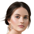 Oval Gold Beaded Earrings Stylish Statement Jewelry