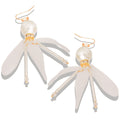 Drop Earrings Pearl Petal Stylish Statement Jewelry