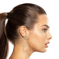 Metal Leaf Earrings Matte Gold Stylish Statement Jewelry