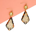 Statement Earrings Gold Filigree Tortoiseshell Stylish Chic Jewelry
