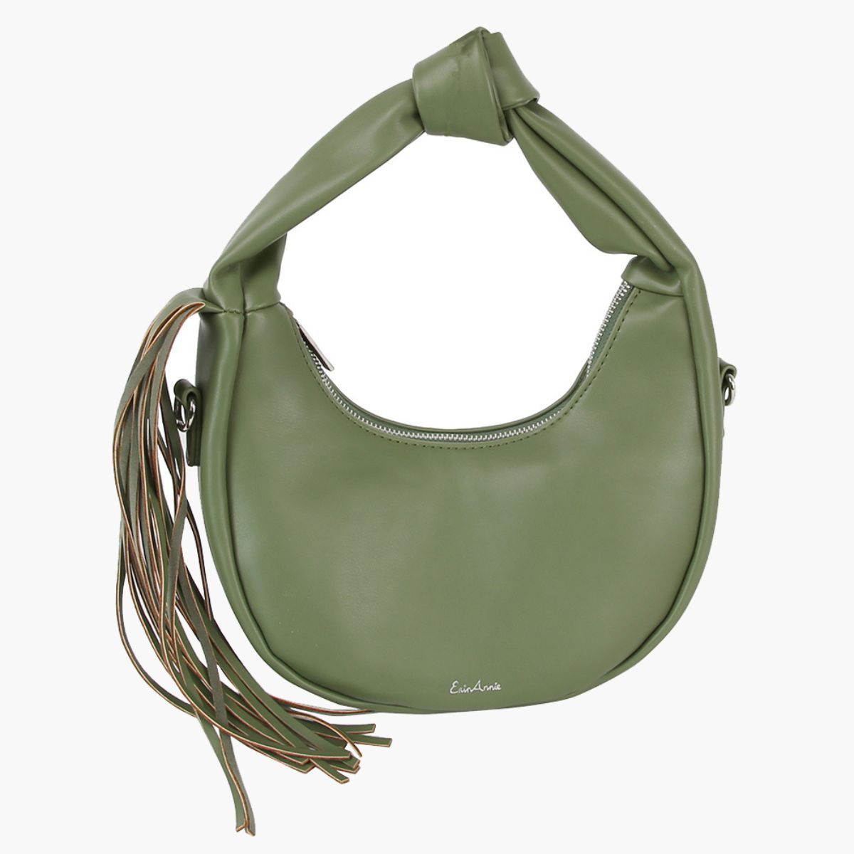 Fashion Handbag Green Round Fringe Shoulder Bag for Women Stylish Chic