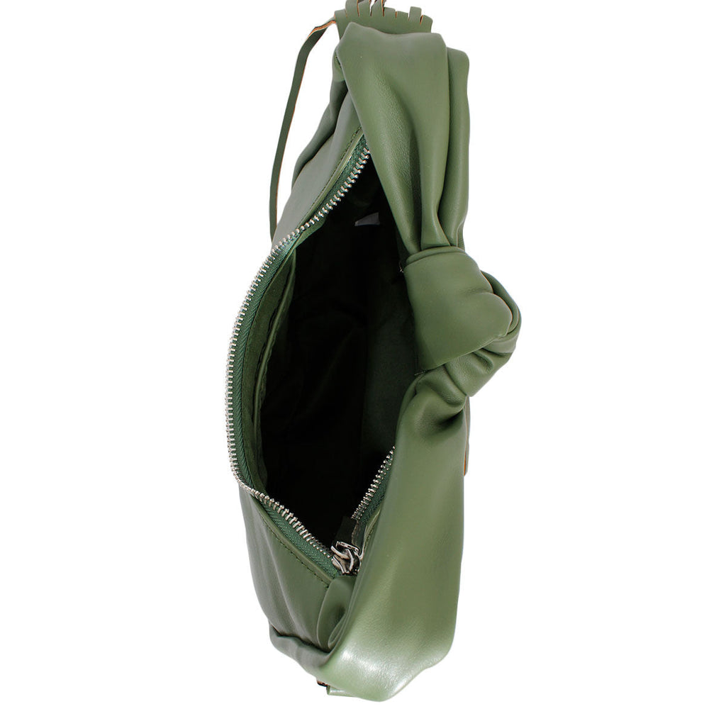 Fashion Handbag Green Round Fringe Shoulder Bag for Women Stylish Chic