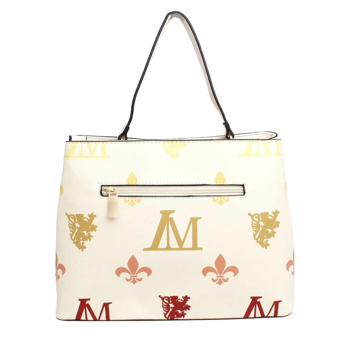 Fashion Handbag Beige Luxe Monogram Top Handle Bag Set Stylish Chic