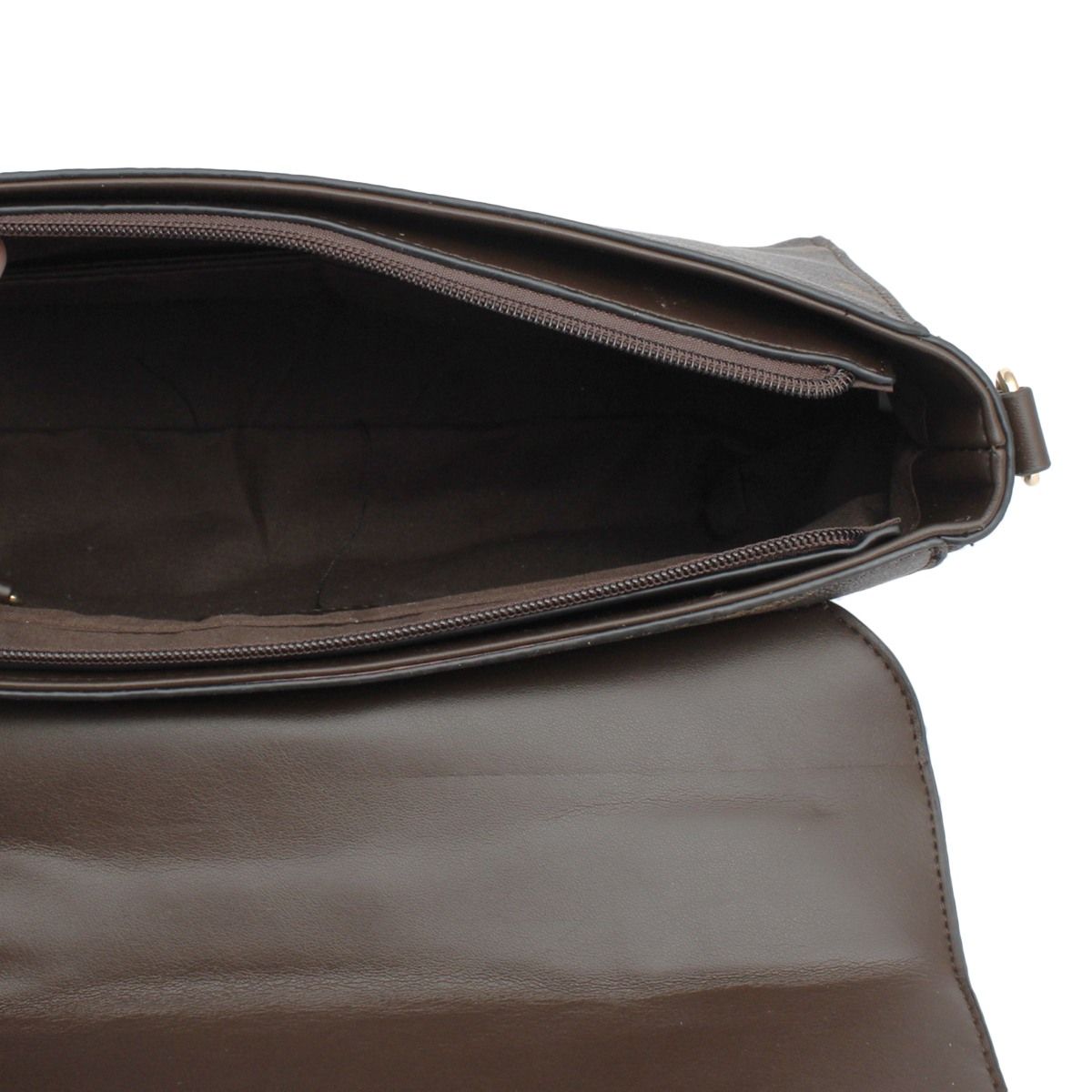 Satchel Handbag Set Brown Luxe Monogram Stylish Messenger Bag