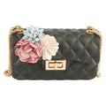 Fashion Handbag Black Jelly Flower Quilt Stylish Bag