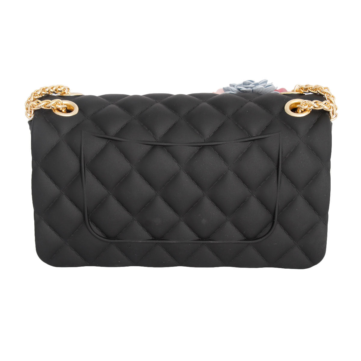 Fashion Handbag Black Jelly Flower Quilt Stylish Bag