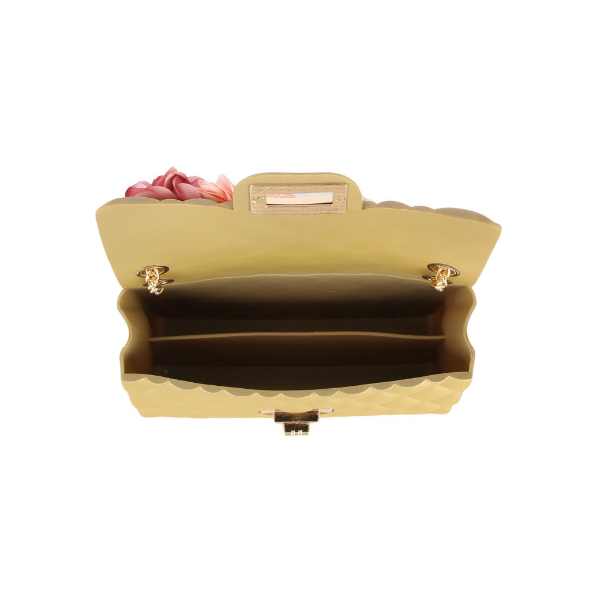 Fashion Handbag Quilted Jelly Crossbody Bag Gold Stylish Women’s Purse