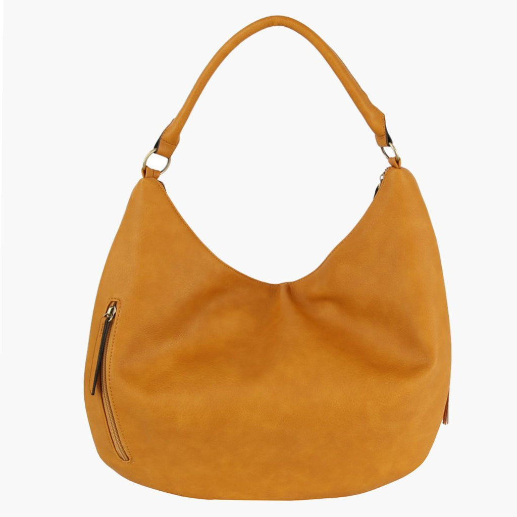 Fashion Handbag Mustard Diagonal Fringe Hobo Bag Stylish Purse for Women