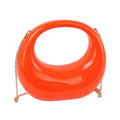 Fashion Handbag Orange Crescent Moon Evening Bag for Women Stylish Chic