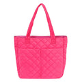 Fashion Handbag Quilted Tote Bag with Large Pocket Fuchsia Stylish Travel Purse