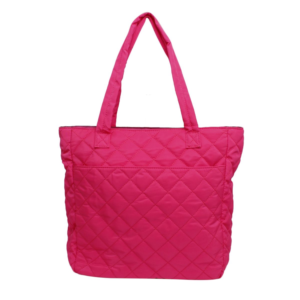Fashion Handbag Quilted Tote Bag with Large Pocket Fuchsia Stylish Travel Purse