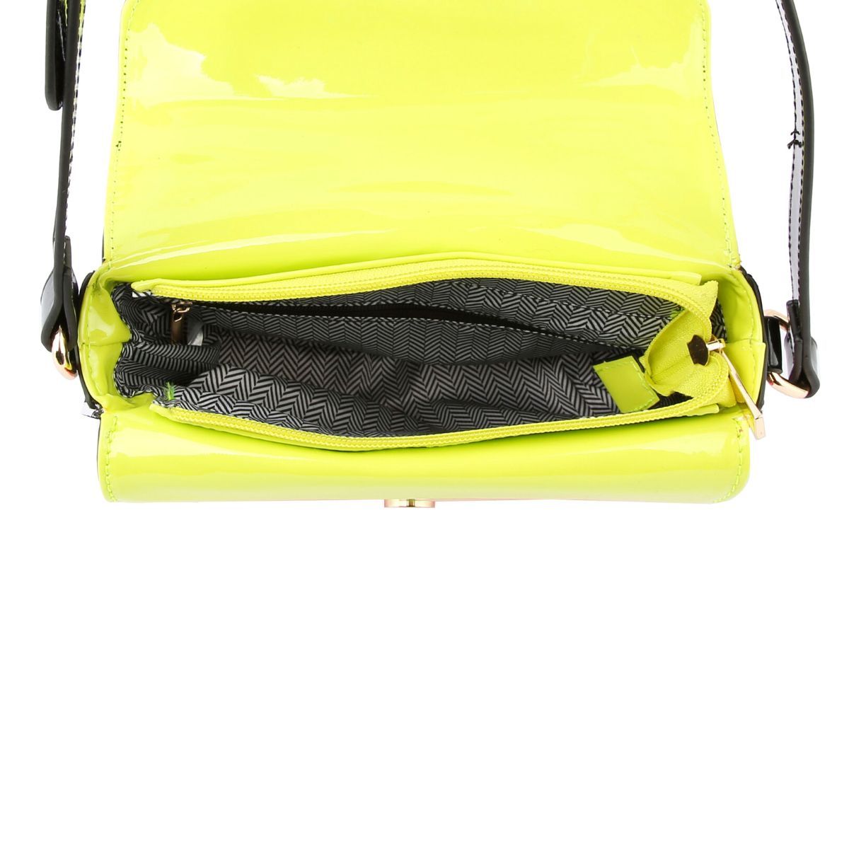 Fashion Crossbody Bag Black Pink Yellow Shiny Stylish Statement Accessory