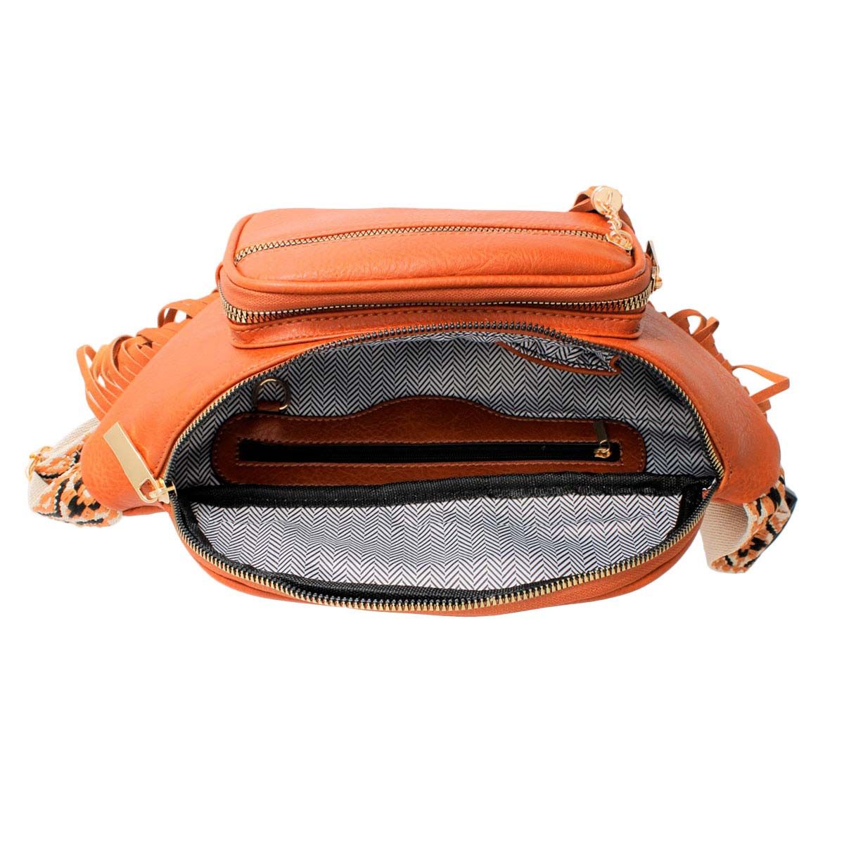 Fashionable Brown Fringe Fanny Pack Casual Chic Accessory