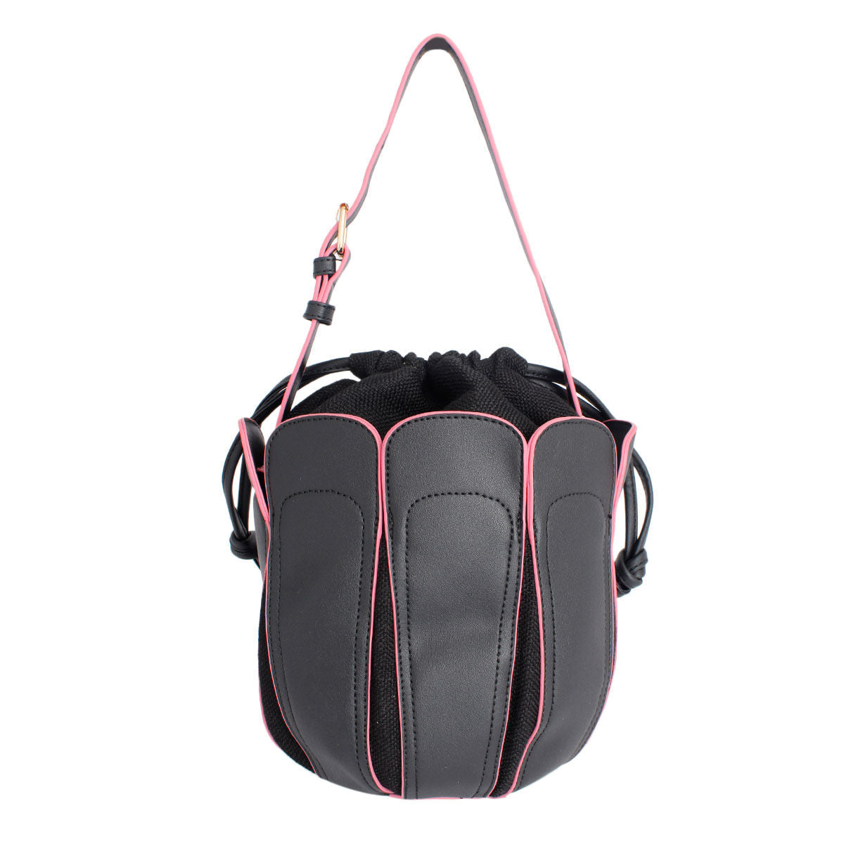 Fashion Handbag Black Tulip Bucket Bag Stylish Chic Accessory