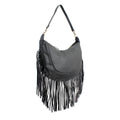 Fashion Handbag Black Round Fringe Hobo Bag Stylish Casual Women’s Purse