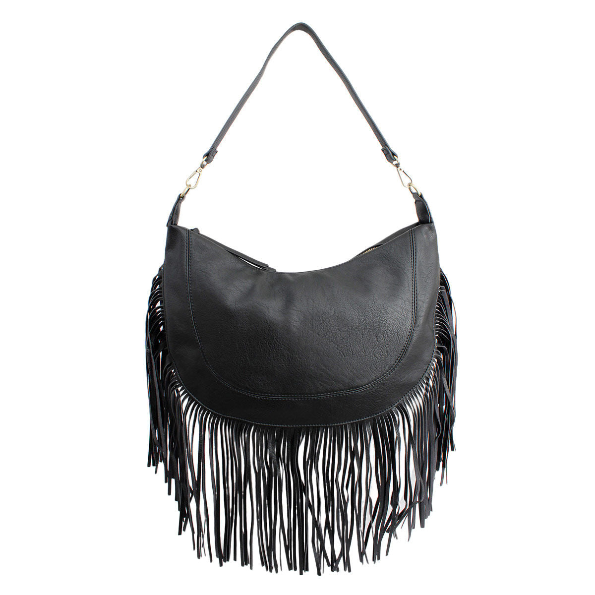 Fashion Handbag Black Round Fringe Hobo Bag Stylish Casual Women’s Purse