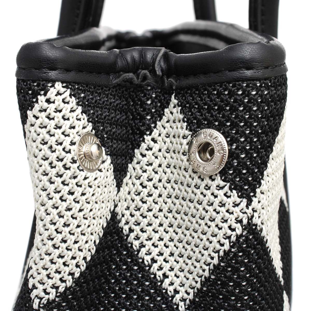 Fashion Handbag Black Square Top Handle with Harlequin Detail Stylish Chic Statement