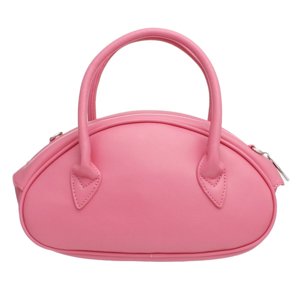 Fashion Handbag Top Handle Pink Oval Harlequin Detail Set Stylish Chic