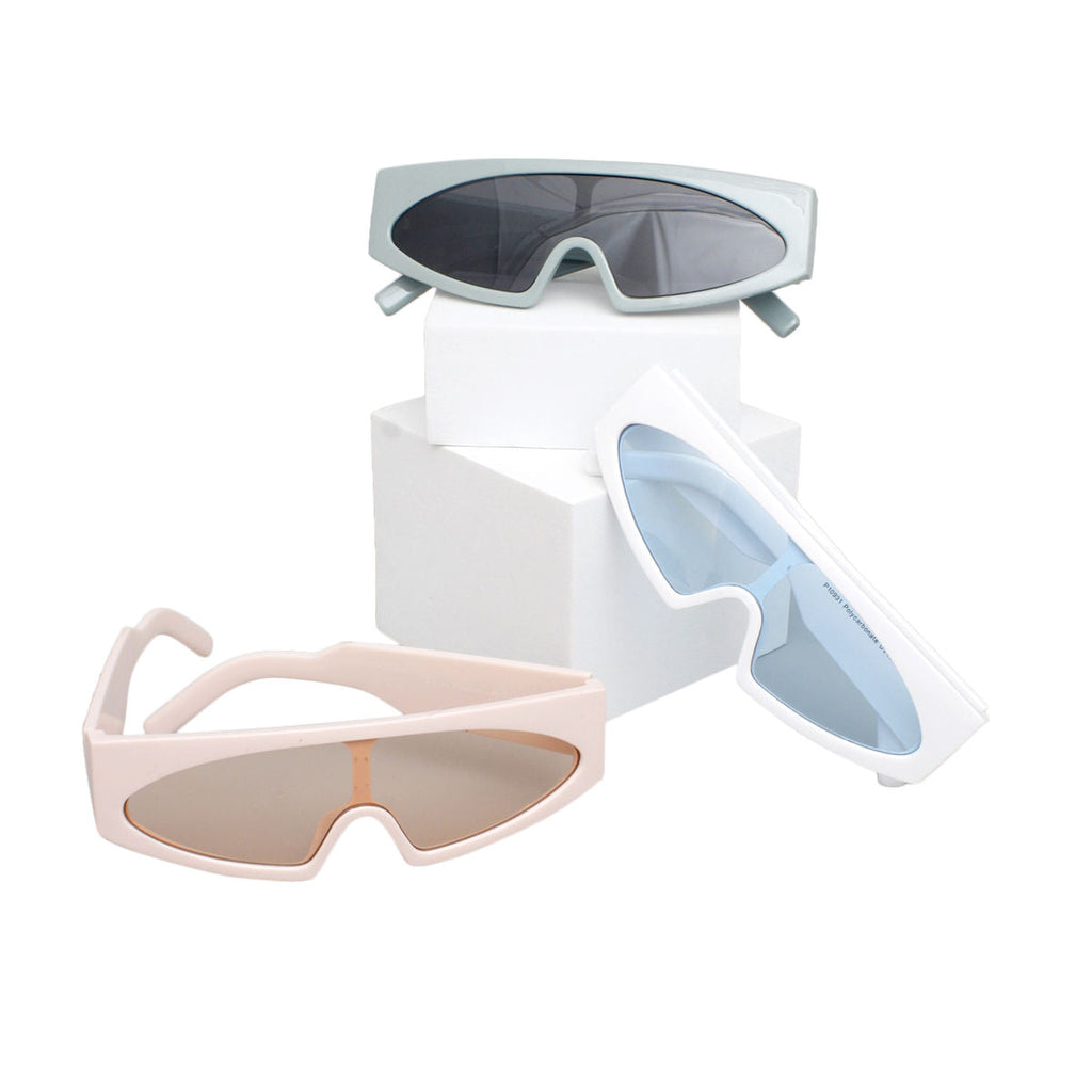 Women’s Modern Thin Visor Sunglasses Blue Stylish Eyewear