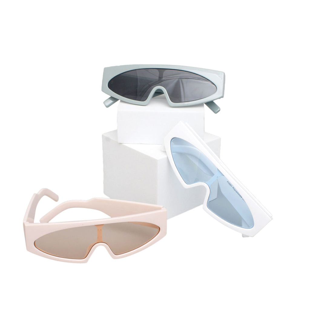 Women’s Pink Thin Visor Sunglasses Stylish Modern Eyewear