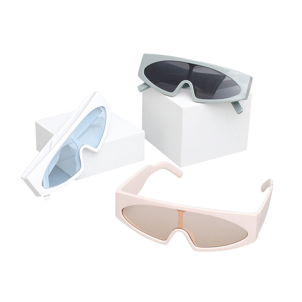 Women’s Sunglasses White Thin Visor Modern Stylish Eyewear