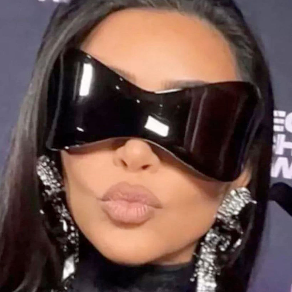 Women’s Sunglasses Mask Wrap Black Eyewear Stylish Accessory